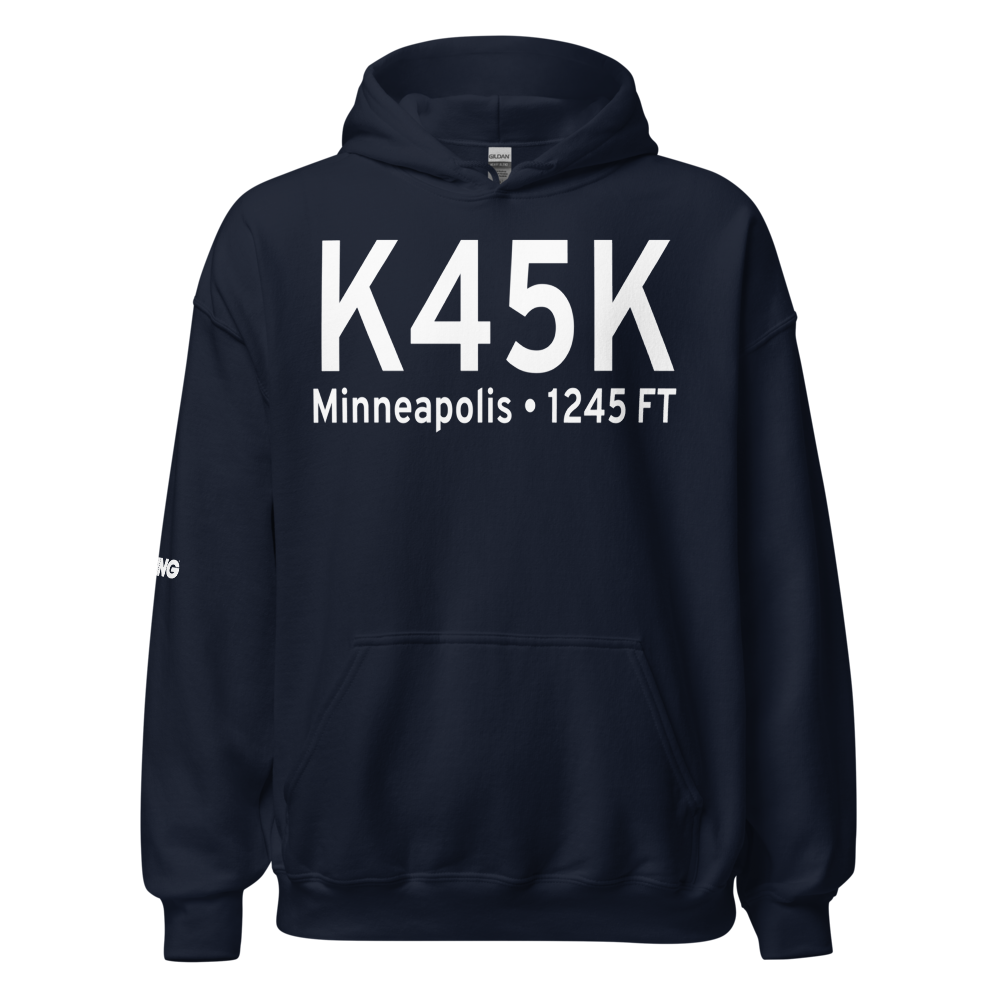 Minneapolis City County Airport (K45K) ICAO Hoodie Sweatshirt 