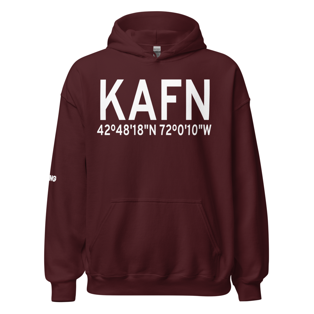 Jaffrey Airport Silver Ranch Airport (KAFN) ICAO Hoodie Sweatshirt 