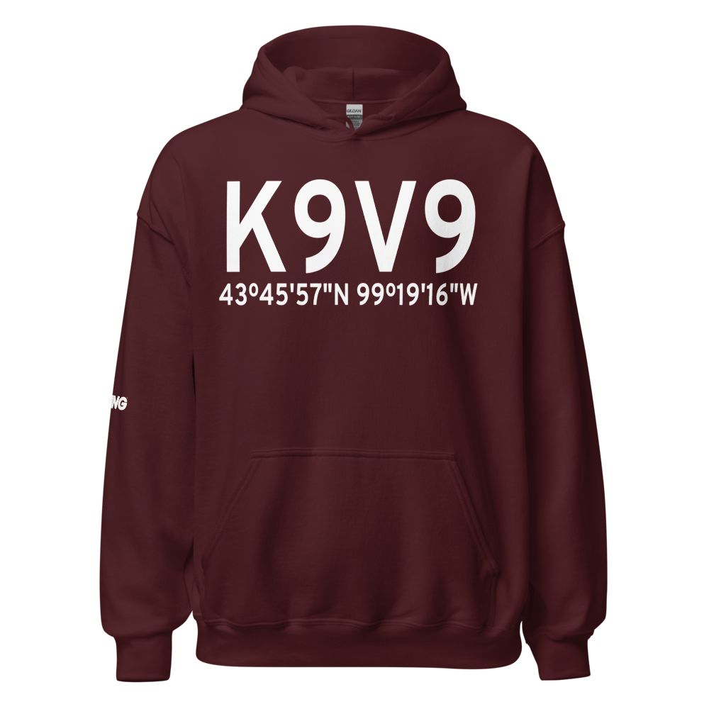 Chamberlain Municipal Airport (K9V9) ICAO Hoodie Sweatshirt 