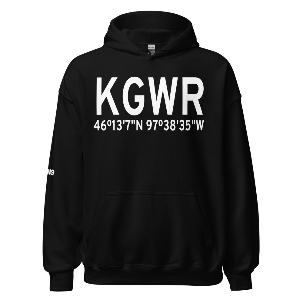 Gwinner Roger Melroe Field (KGWR) ICAO Hoodie Sweatshirt 