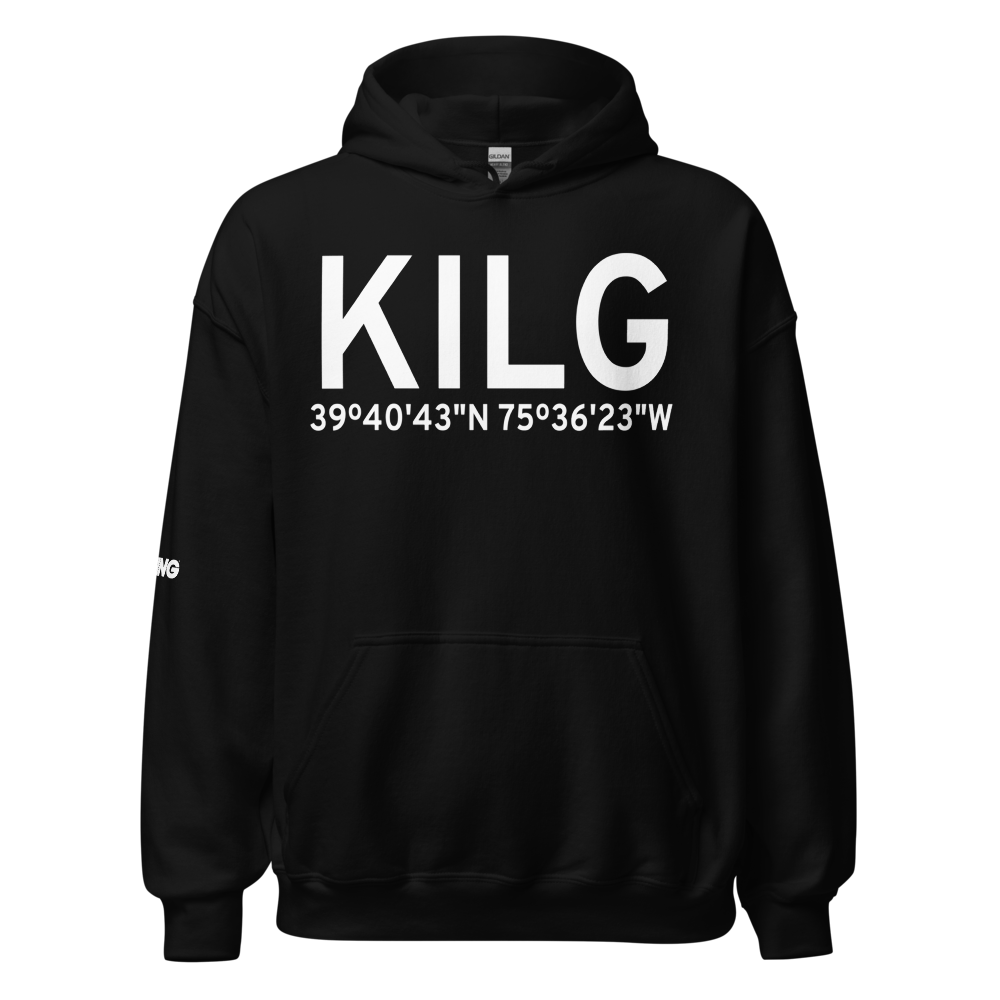 New Castle Airport (KILG) ICAO Hoodie Sweatshirt 