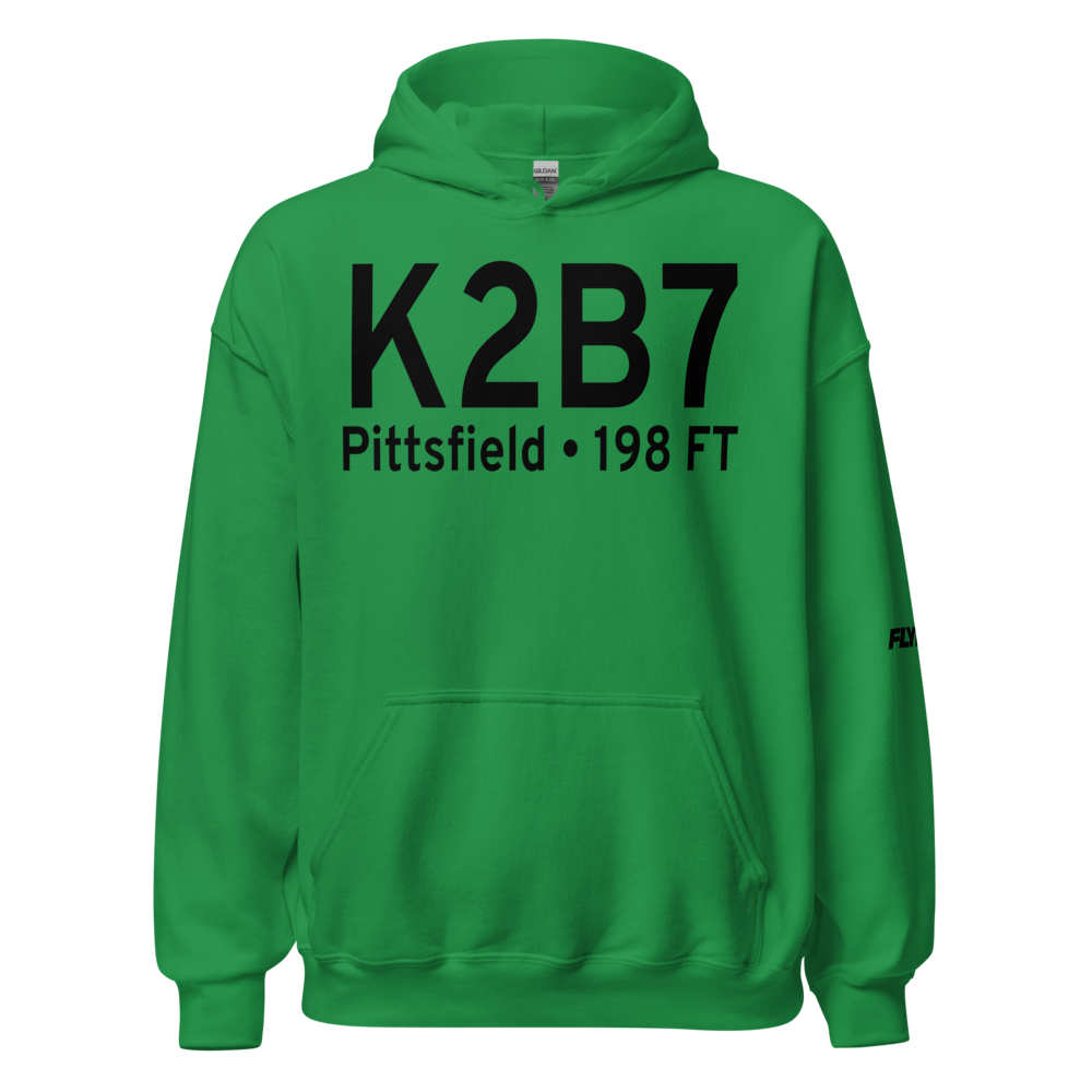 Pittsfield Municipal Airport (K2B7) ICAO Hoodie Sweatshirt 