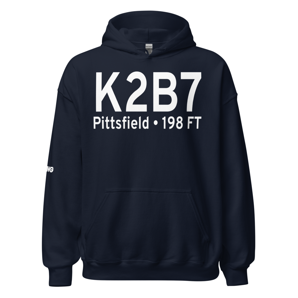 Pittsfield Municipal Airport (K2B7) ICAO Hoodie Sweatshirt 