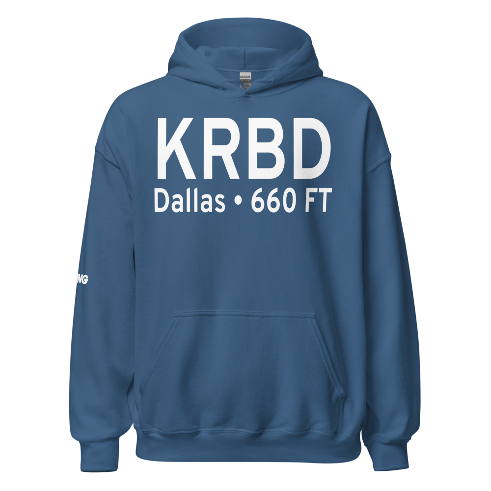 Dallas Executive Airport (KRBD) ICAO Hoodie Sweatshirt 