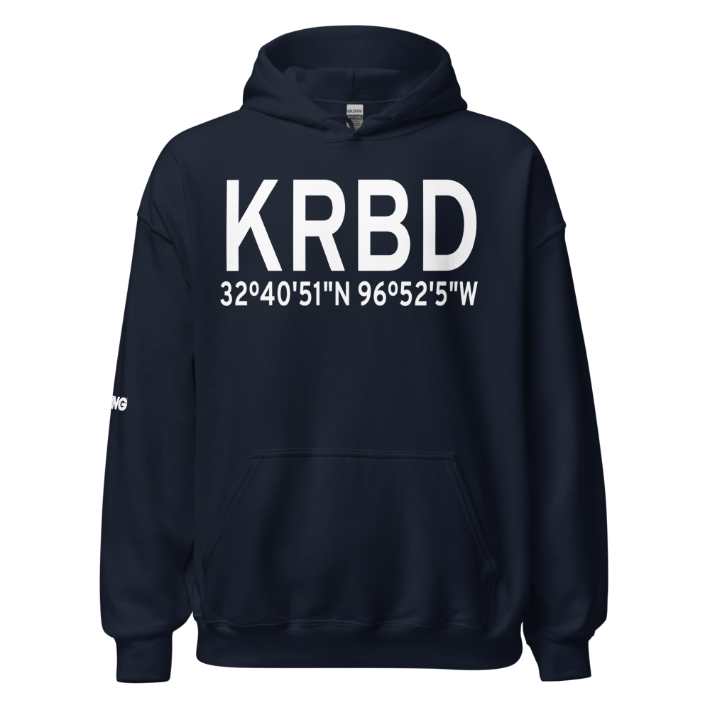 Dallas Executive Airport (KRBD) ICAO Hoodie Sweatshirt 