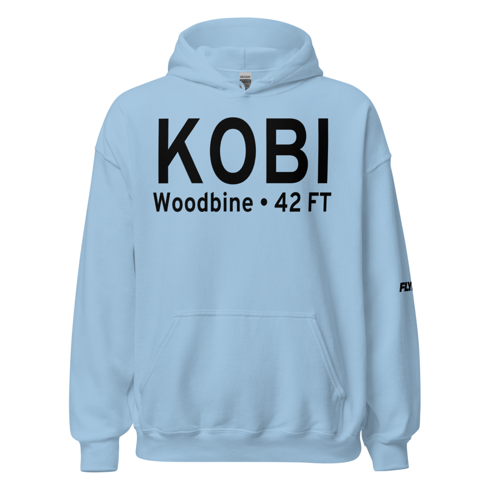 Woodbine Municipal Airport (KOBI) ICAO Hoodie Sweatshirt 