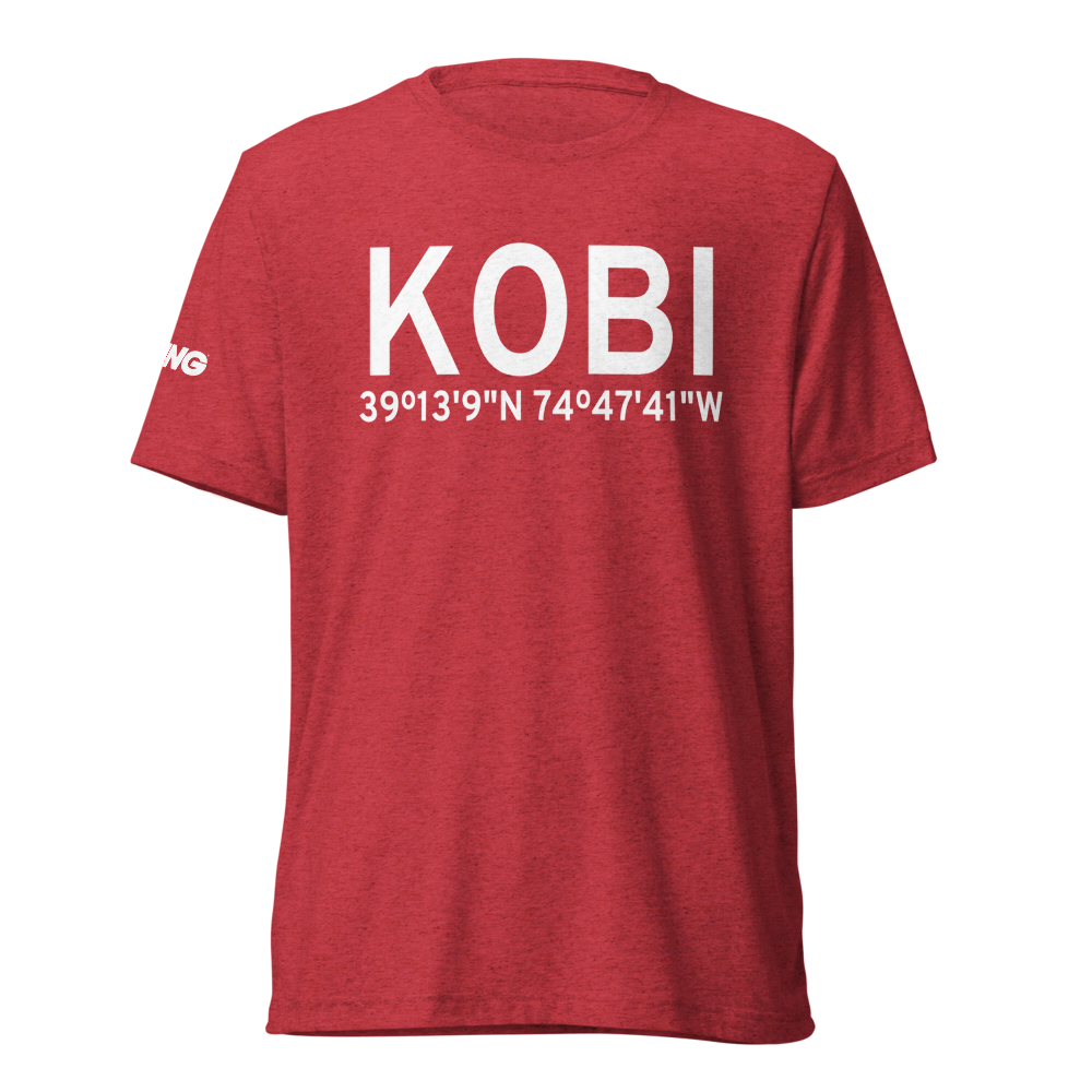 Woodbine Municipal Airport (KOBI) ICAO Tri-blend T-Shirt 