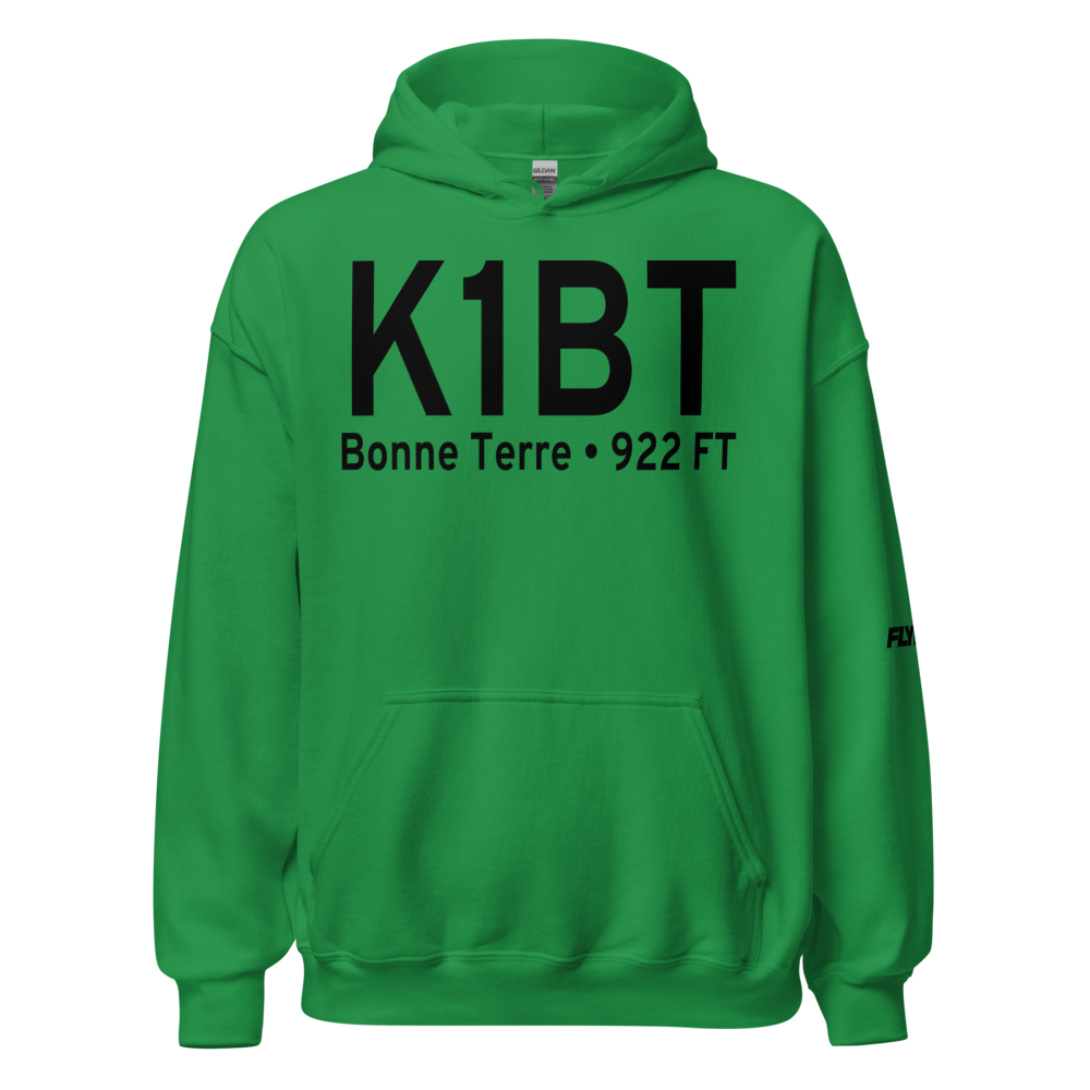 Bonne Terre Municipal Airport (K1BT) ICAO Hoodie Sweatshirt 