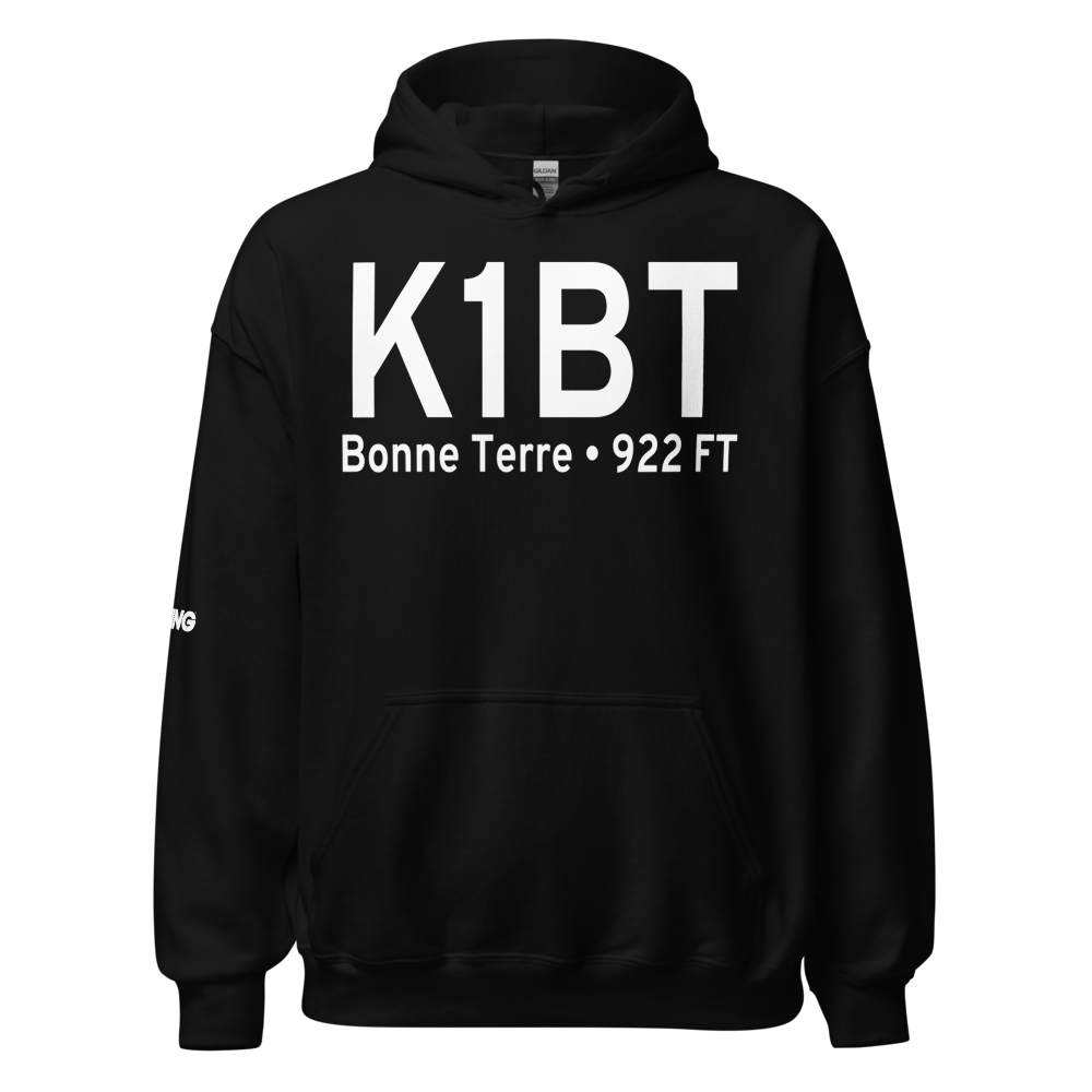 Bonne Terre Municipal Airport (K1BT) ICAO Hoodie Sweatshirt 