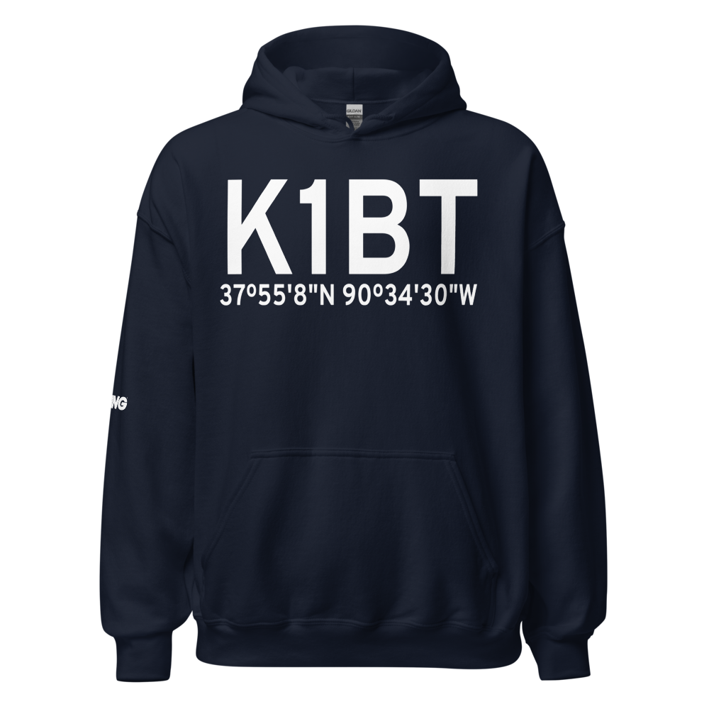 Bonne Terre Municipal Airport (K1BT) ICAO Hoodie Sweatshirt 