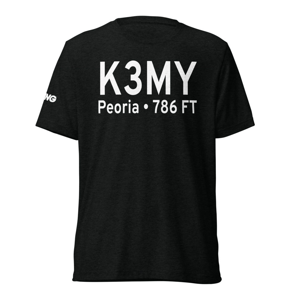 Mount Hawley Auxiliary Airport (K3MY) ICAO Tri-blend T-Shirt 