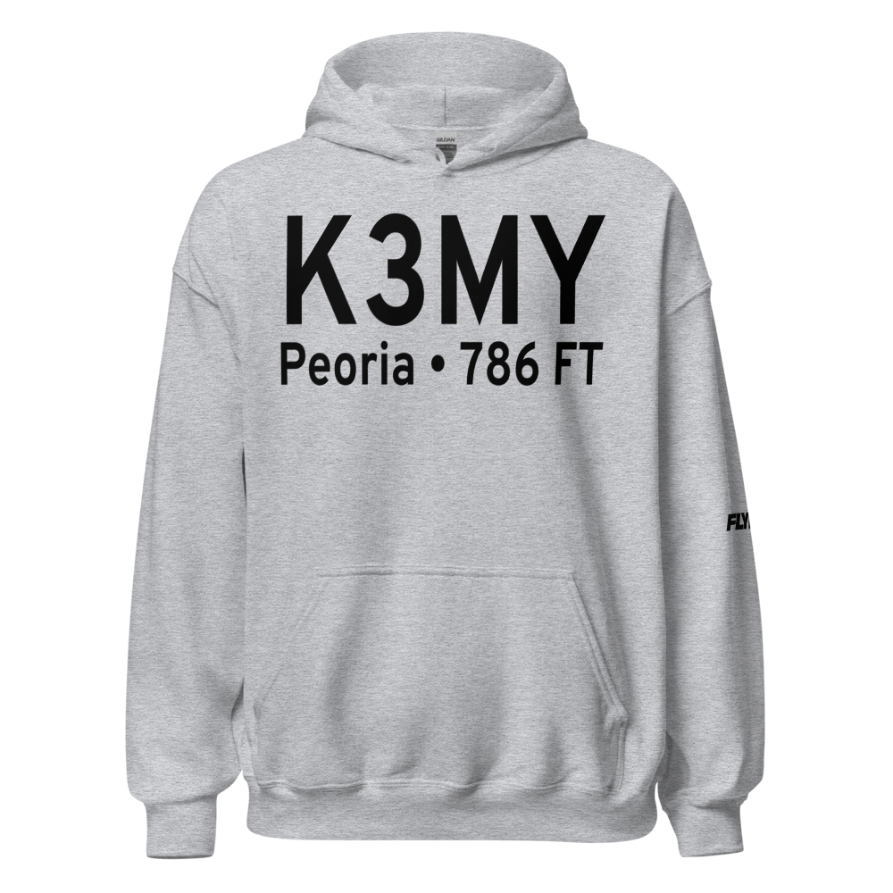 Mount Hawley Auxiliary Airport (K3MY) ICAO Hoodie Sweatshirt 