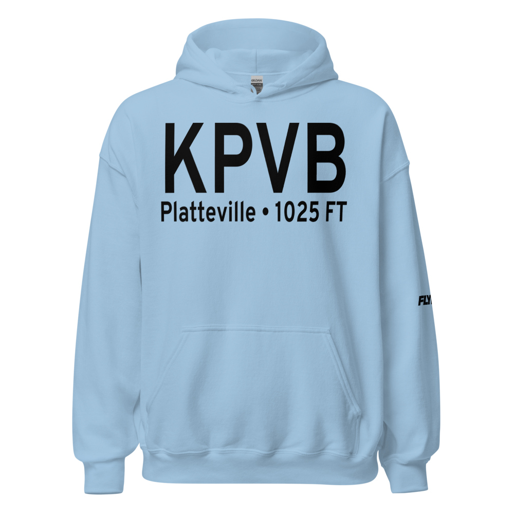 Platteville Municipal Airport (KPVB) ICAO Hoodie Sweatshirt 