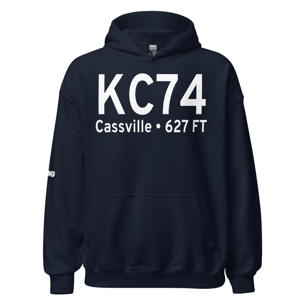 Cassville Municipal Airport (KC74) ICAO Hoodie Sweatshirt 