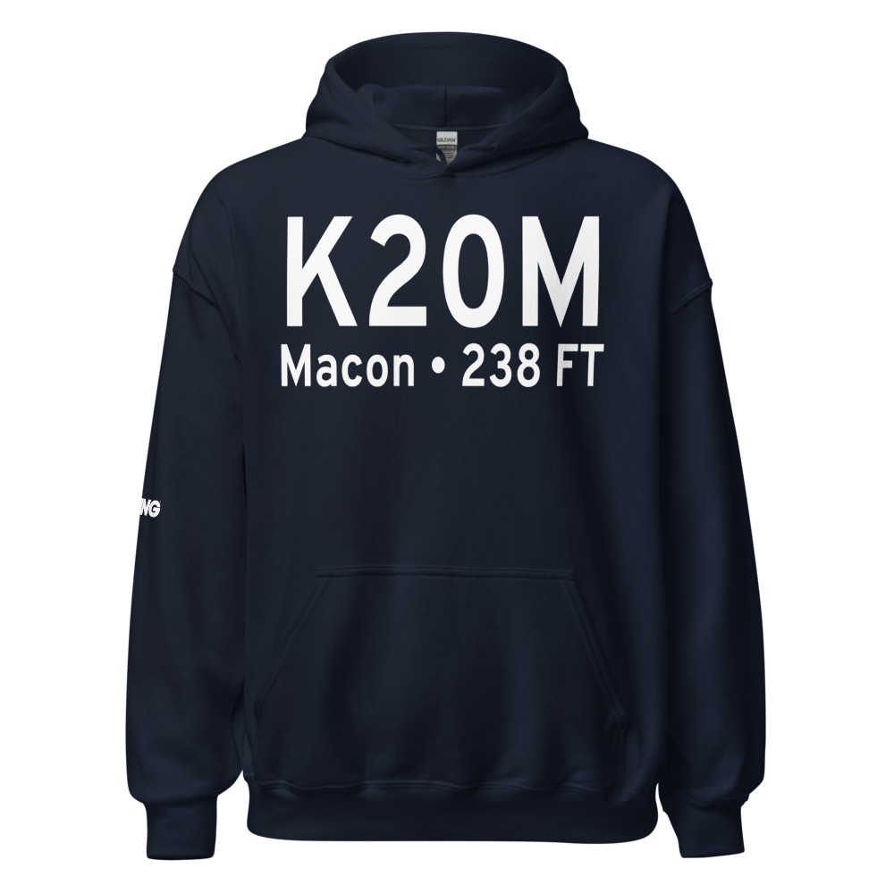 Macon Municipal Airport (K20M) ICAO Hoodie Sweatshirt 