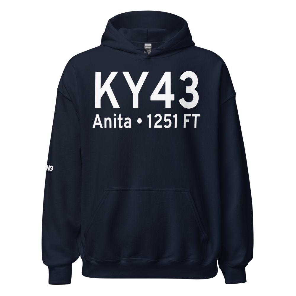 Anita Municipal Kevin Burke Memorial Field (KY43) ICAO Hoodie Sweatshirt 
