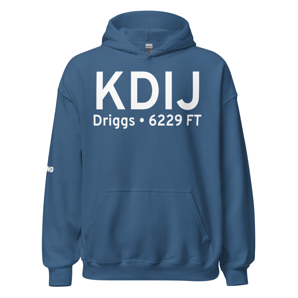 Driggs Reed Memorial Airport (KDIJ) ICAO Hoodie Sweatshirt 