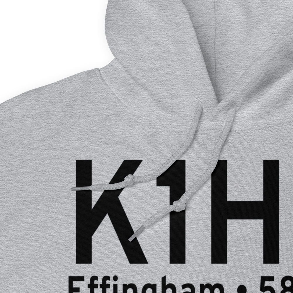 Effingham County Memorial Airport (K1H2) ICAO Hoodie Sweatshirt 