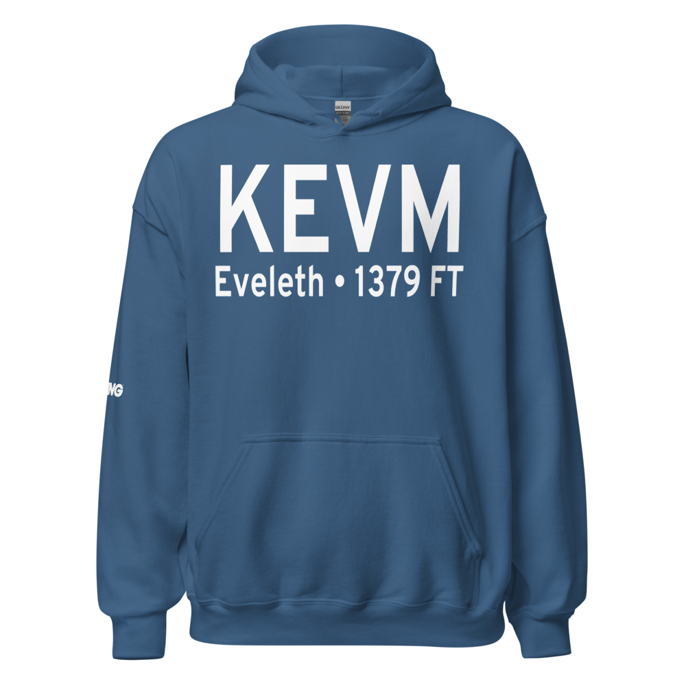 Eveleth Virginia Municipal Airport (KEVM) ICAO Hoodie Sweatshirt 