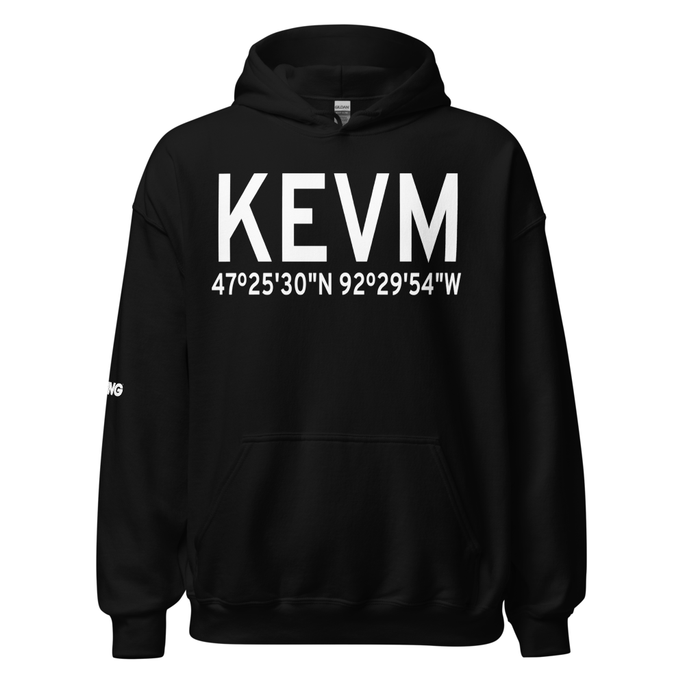Eveleth Virginia Municipal Airport (KEVM) ICAO Hoodie Sweatshirt 