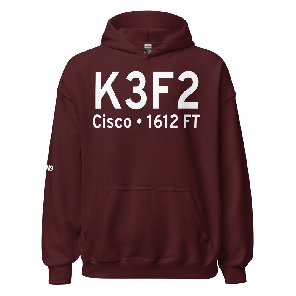 Cisco Municipal Airport (K3F2) ICAO Hoodie Sweatshirt 