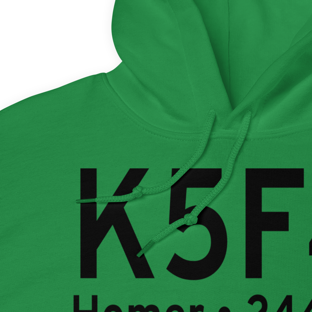 Homer Municipal Airport (K5F4) ICAO Hoodie Sweatshirt 