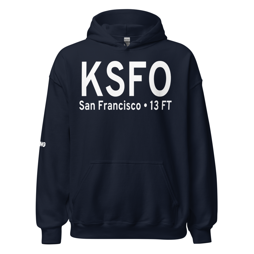 San Francisco International Airport (KSFO) ICAO Hoodie Sweatshirt 