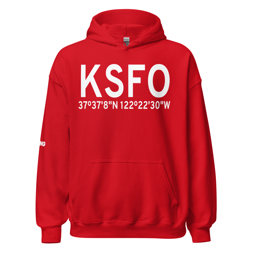 San Francisco International Airport (KSFO) ICAO Hoodie Sweatshirt 