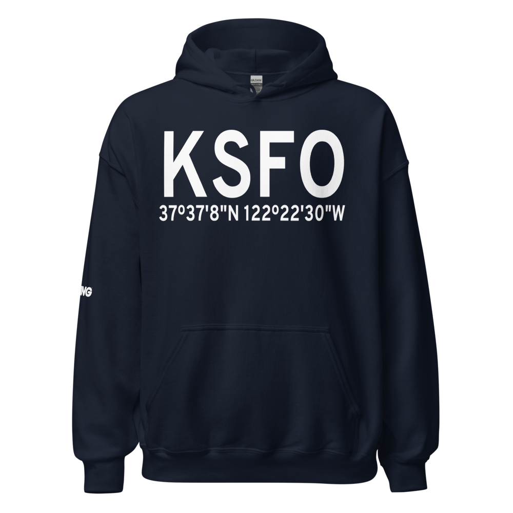San Francisco International Airport (KSFO) ICAO Hoodie Sweatshirt 