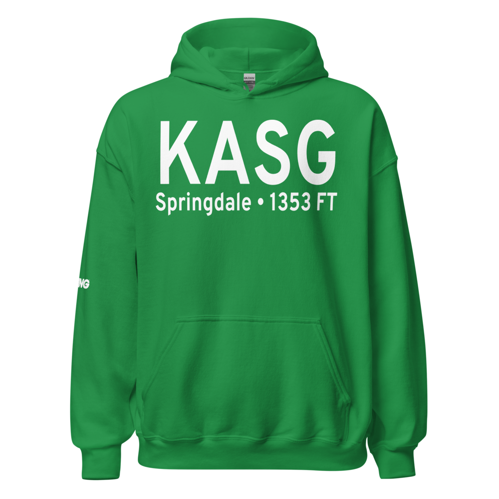 Springdale Municipal Airport (KASG) ICAO Hoodie Sweatshirt 