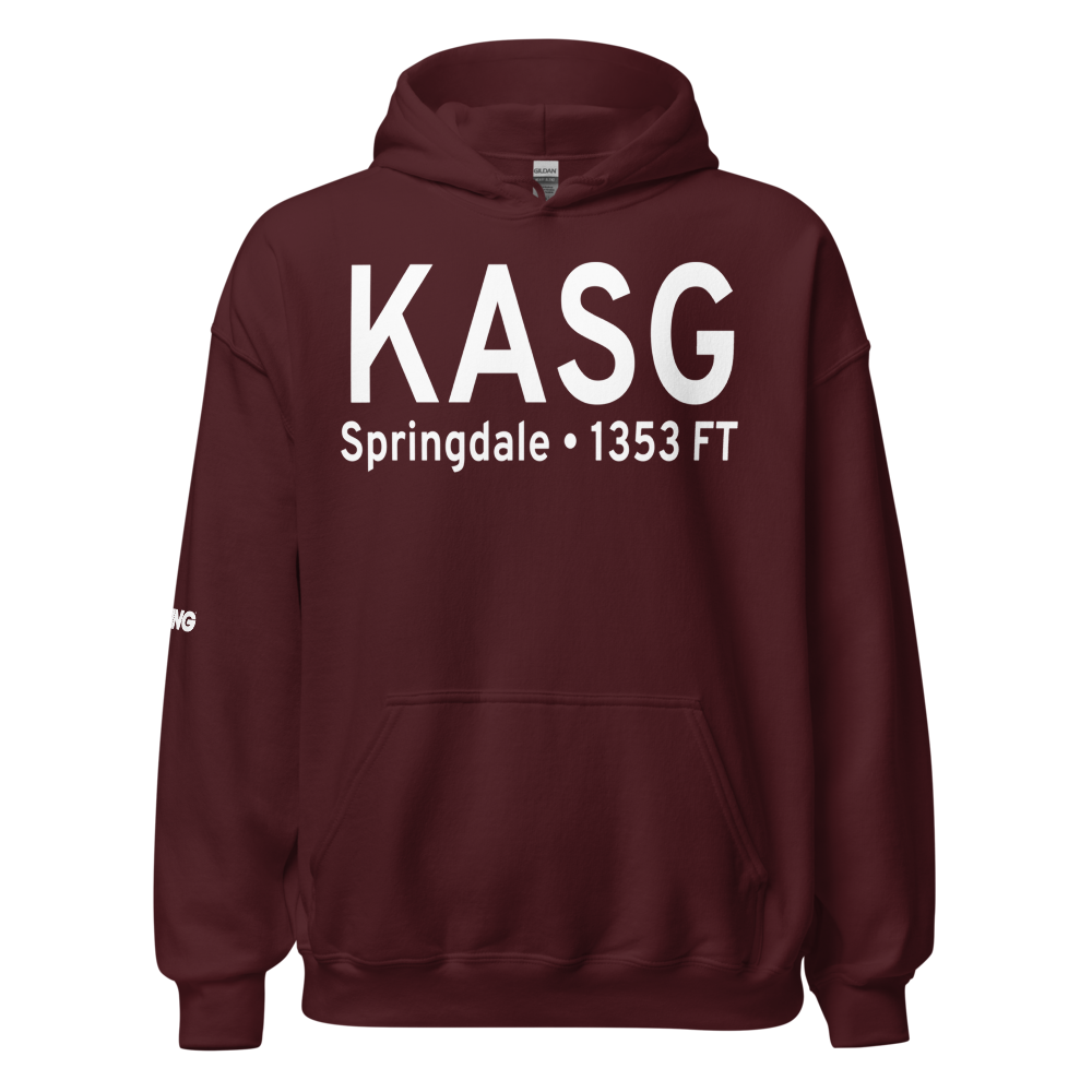 Springdale Municipal Airport (KASG) ICAO Hoodie Sweatshirt 