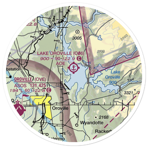 Lake Oroville Landing Area Seaplane Base (O06) VFR Sectional Sticker (20 mile)