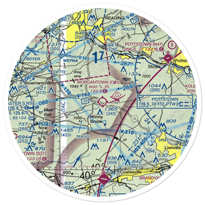 Morgantown Airport (O03) VFR Sectional Sticker (30 mile)