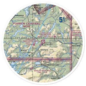 Long Lake /Helms Seaplane Base (NY9) VFR Sectional Sticker (30 mile)