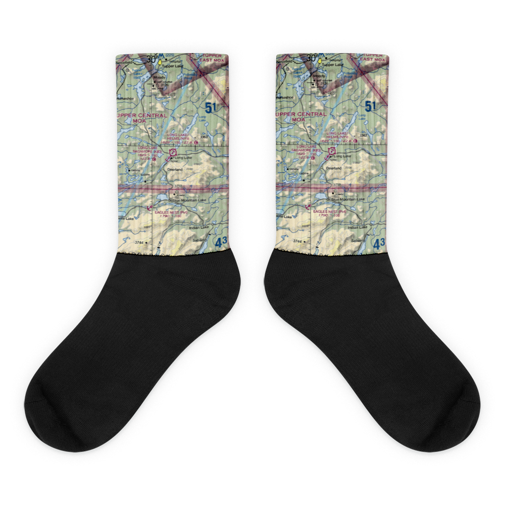 Long Lake /Helms Seaplane Base (NY9) VFR Sectional Socks 