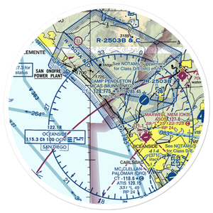 MCOLF Camp Pendleton (Red Beach) Airport (NXF) VFR Sectional Sticker (30 mile)