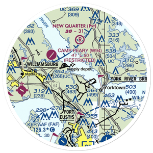 Naval Wepons Station Helipad (NCY) VFR Sectional Sticker (20 mile)