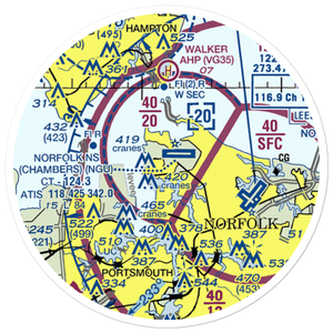 Comlantflt Heliport (NCL) VFR Sectional Sticker (20 mile)