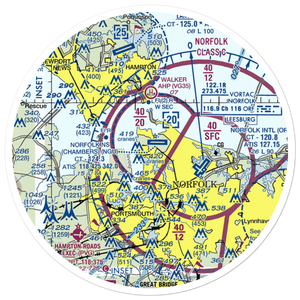 Comlantflt Heliport (NCL) VFR Sectional Sticker (30 mile)