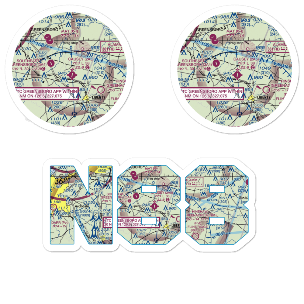 Kecks Airport (N88) VFR Sectional Sticker Pack 