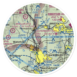 Waterbury Airport (N41) VFR Sectional Sticker (20 mile)