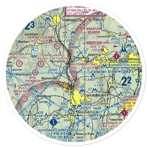 Waterbury Airport (N41) VFR Sectional Sticker (30 mile)
