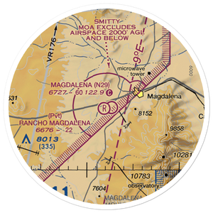 Magdalena Airport (N29) VFR Sectional Sticker (20 mile)