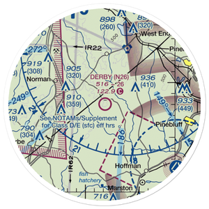 Derby Aerodrome (N26) VFR Sectional Sticker (20 mile)