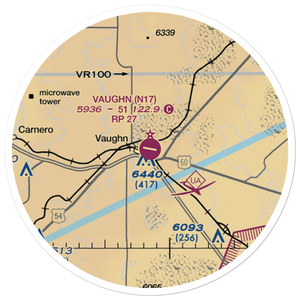 Vaughn Municipal Airport (N17) VFR Sectional Sticker (20 mile)