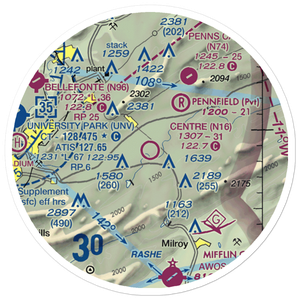 Centre Airpark (N16) VFR Sectional Sticker (20 mile)