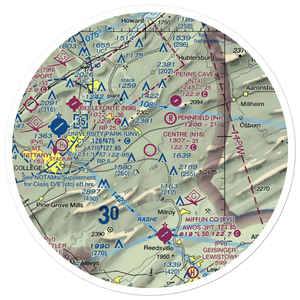 Centre Airpark (N16) VFR Sectional Sticker (30 mile)