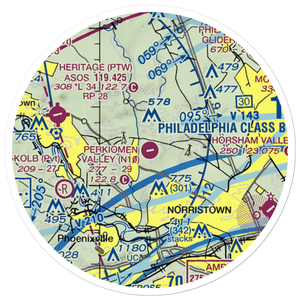Perkiomen Valley Airport (N10) VFR Sectional Sticker (20 mile)
