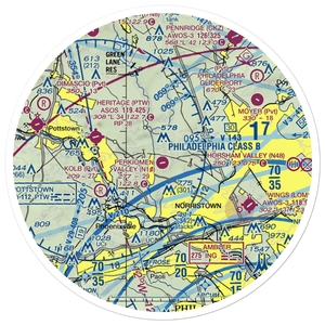 Perkiomen Valley Airport (N10) VFR Sectional Sticker (30 mile)