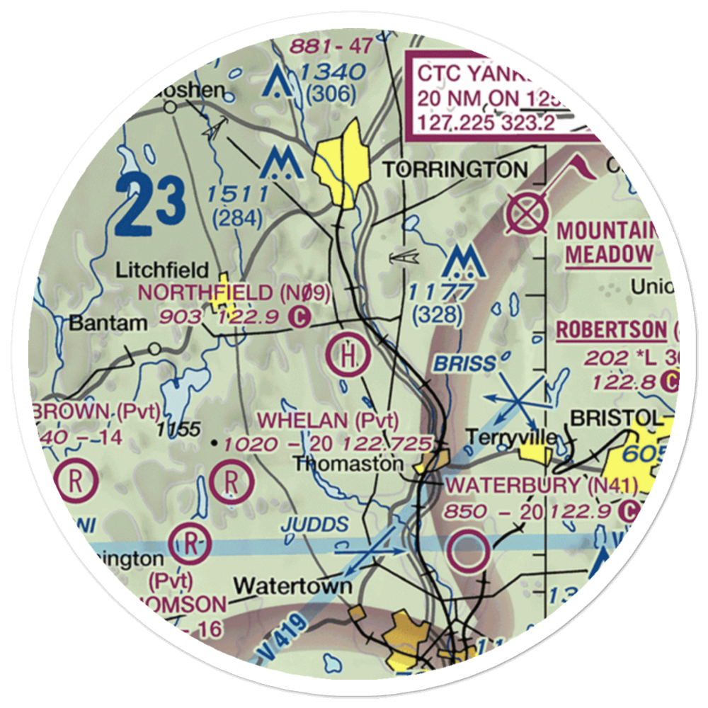 Northfield Heliport (N09) VFR Sectional Sticker (20 mile) 